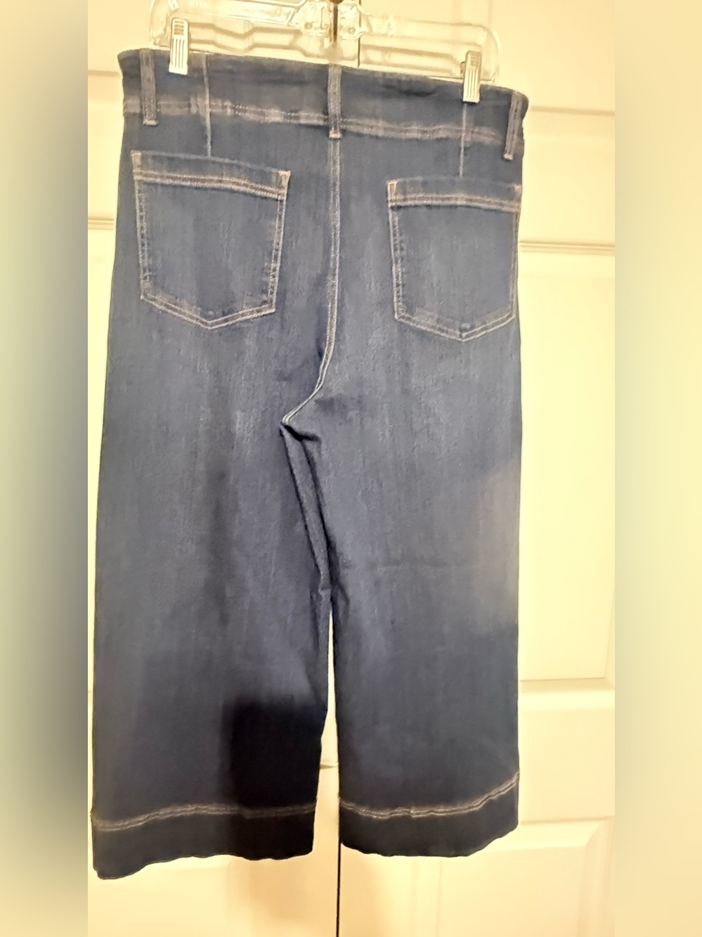 Chico's Dark Blue Pull-On Wide Leg Crop Jeans - Picture 3 of 3